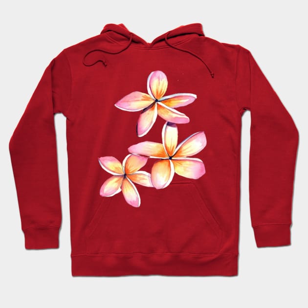 Aloha Plumeria Flowers Hoodie by KauaiArtist